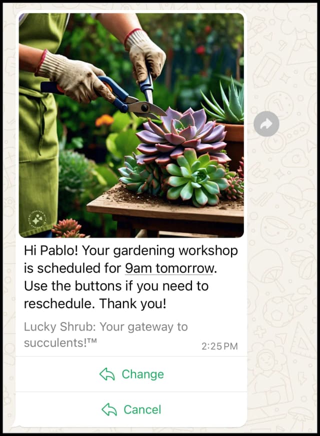 Interactive reply buttons demo
