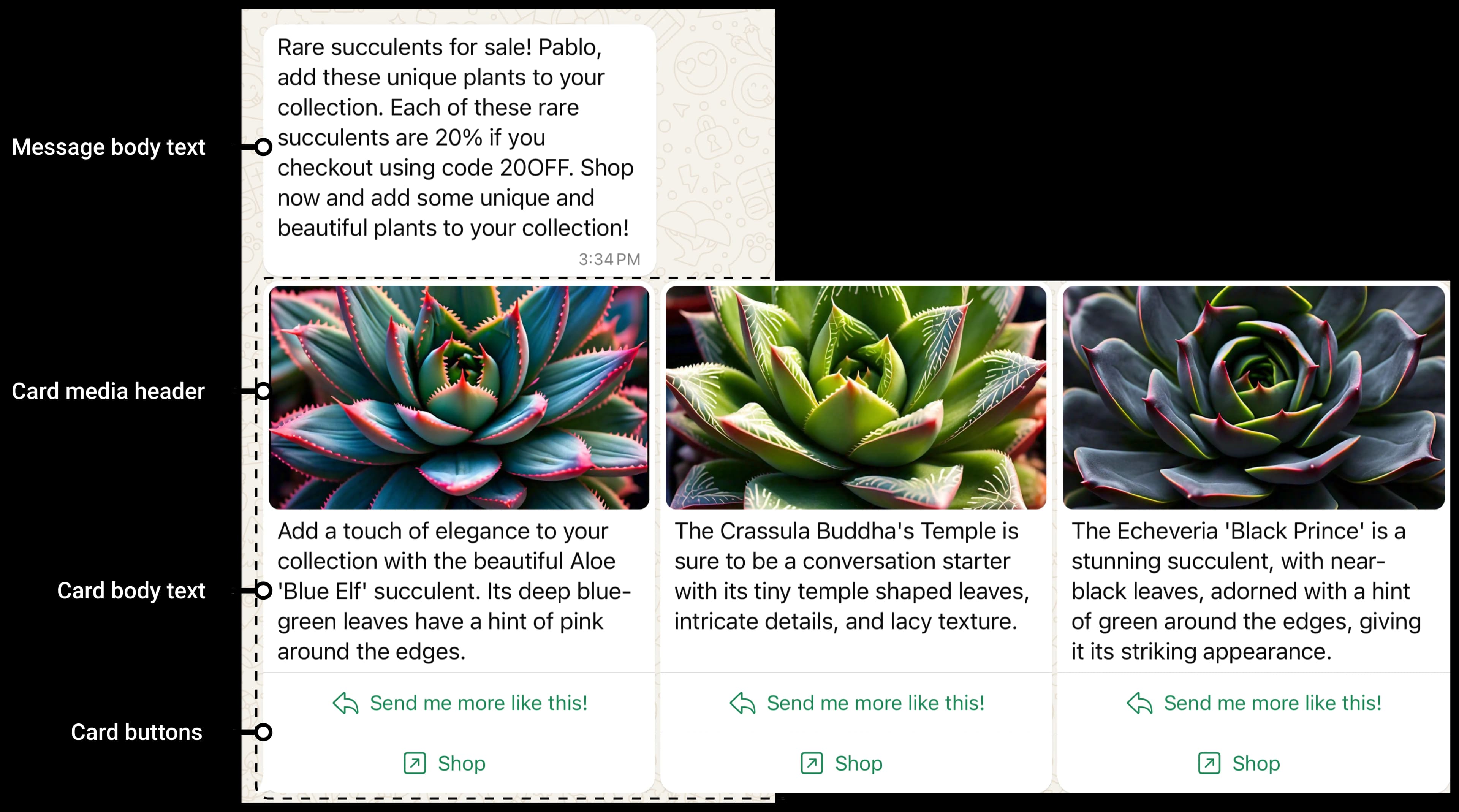 Media card template cards