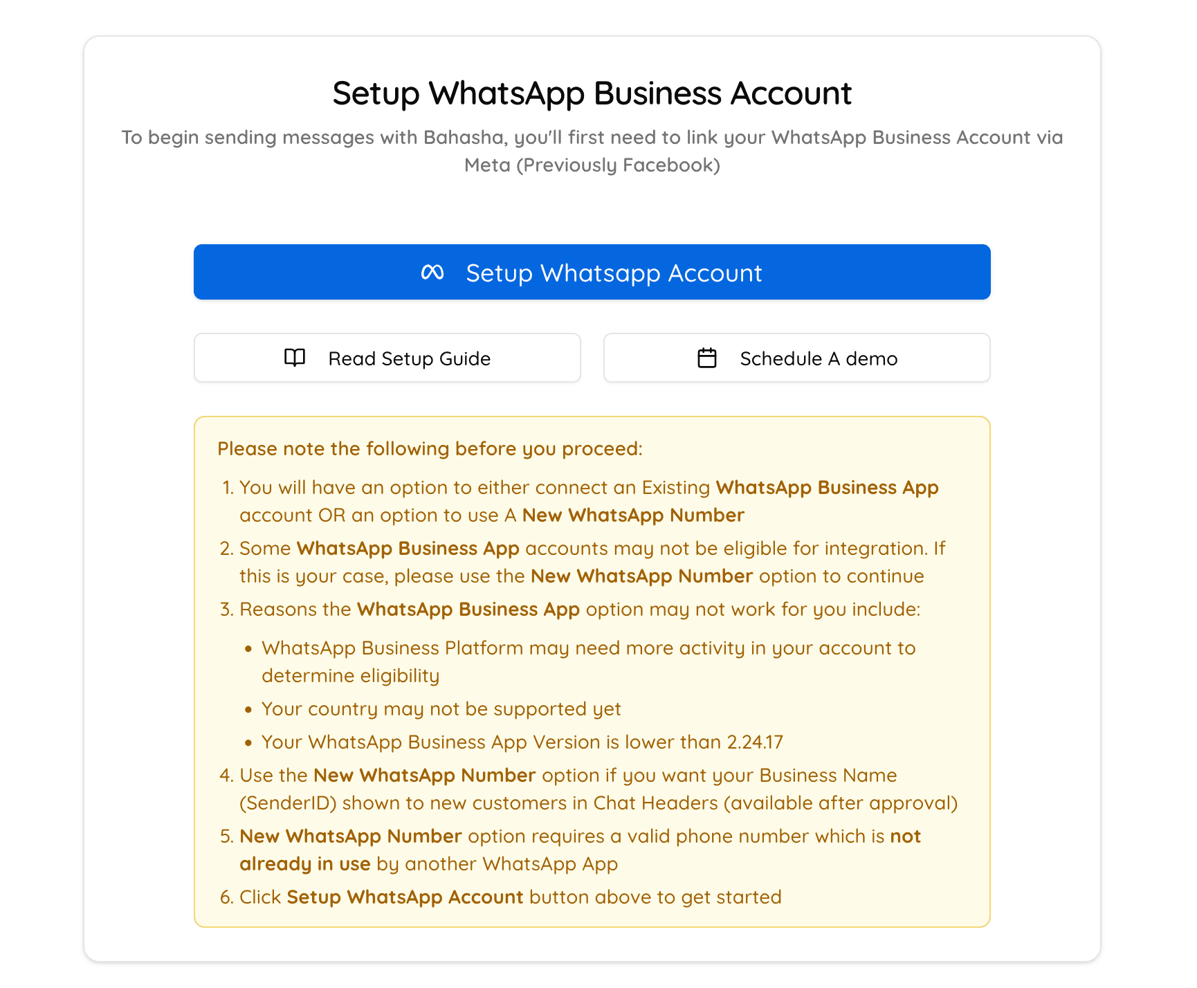 Bahasha Onboarding Page