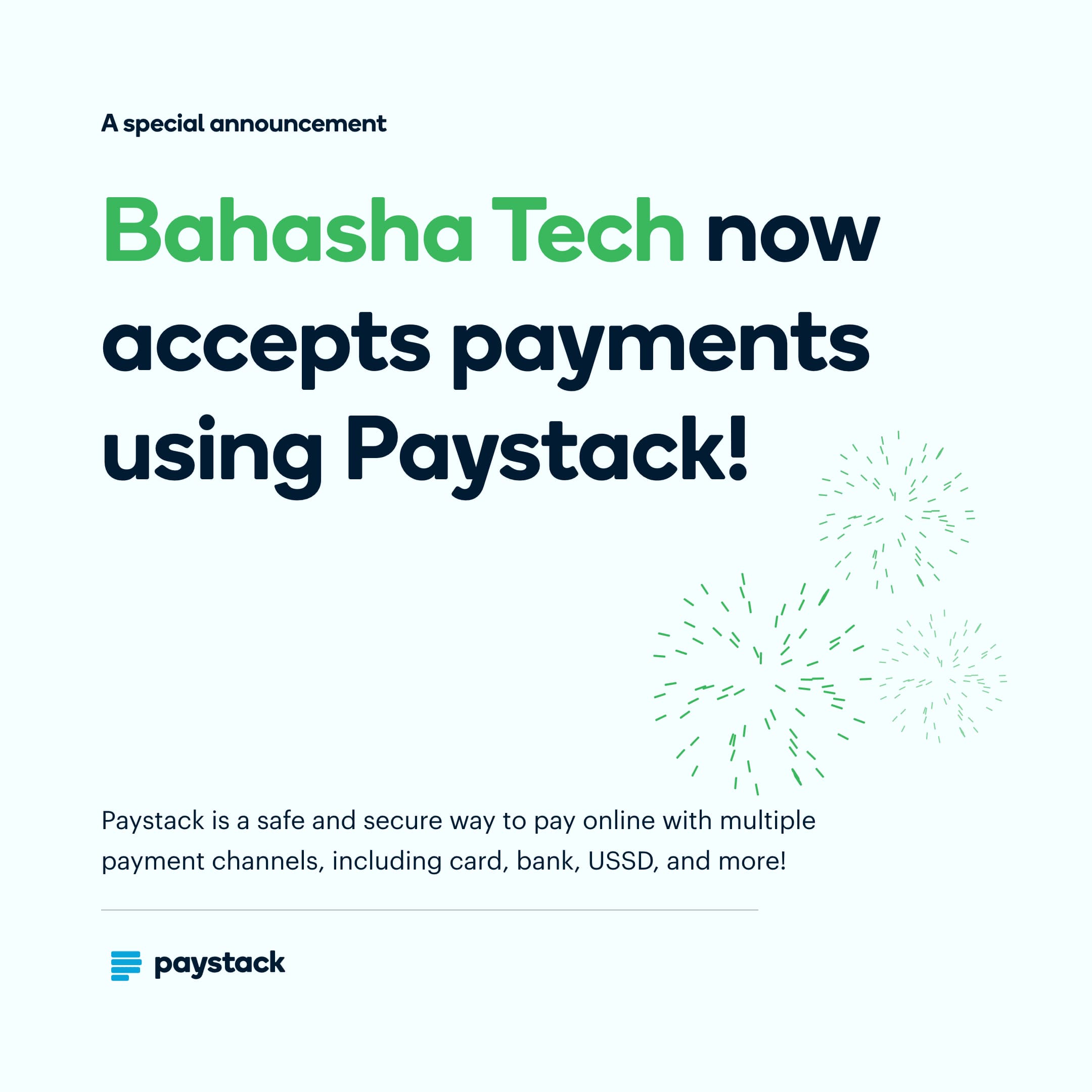 Bahasha Uses Paystack for payments